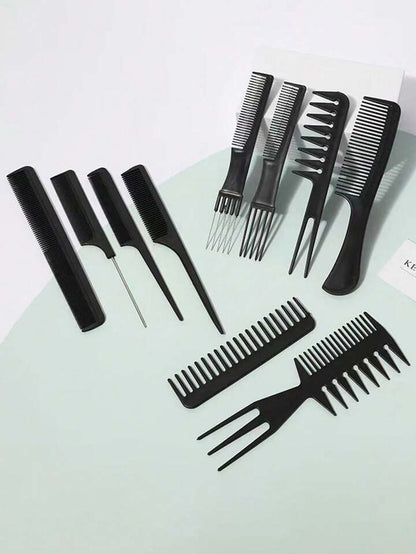 16 PCS Professional Comb Set Black Braids Tools with Zig Zag Pony Tail Makers Professional Braids Tools Hair Styling Kits For Women Hair Accessories