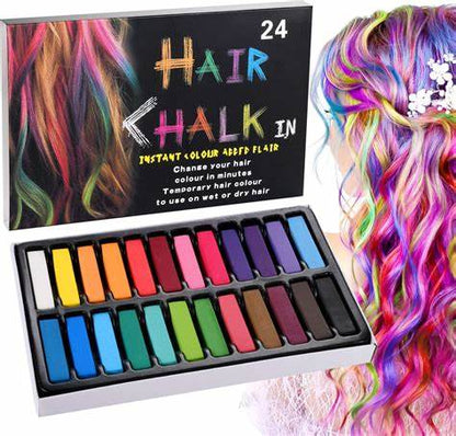 Hair Colouring Temporary Hair Chalk Non-Toxic Packs of 12