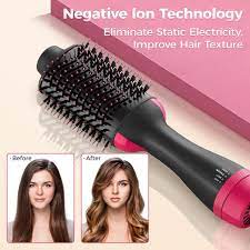 Hot Air Brush 3 In 1 One Step Hair Dryer & Volumizer Negative Ion Hair Dryer Brush Hot Air Blow Dry Brush